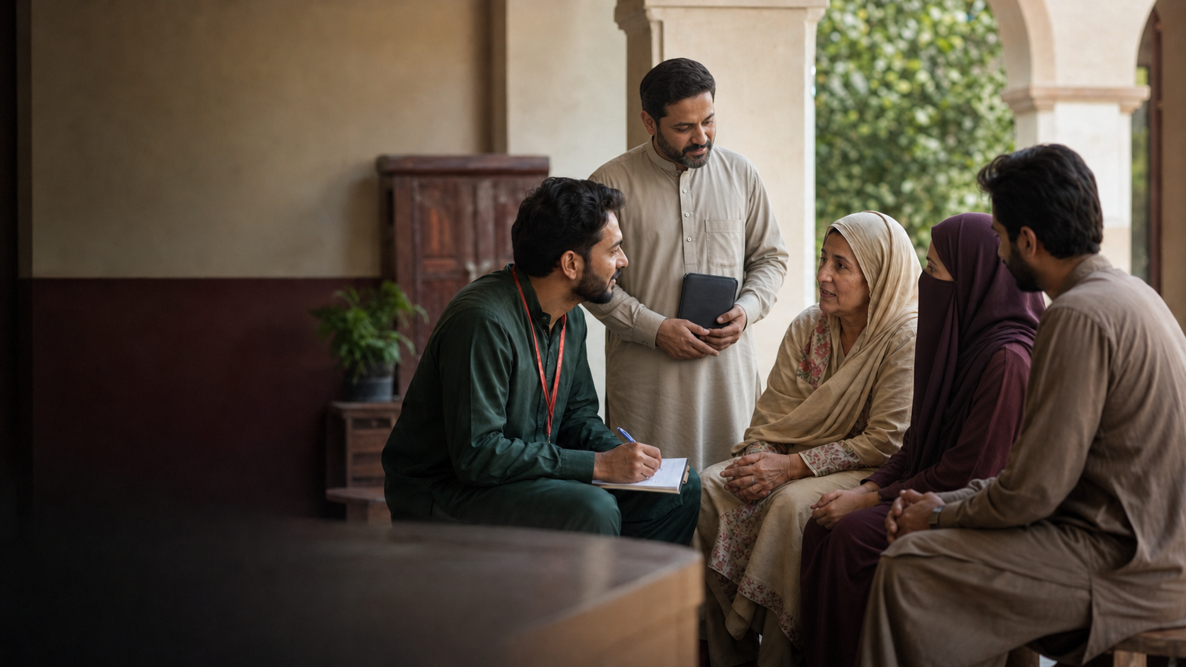 KHRF volunteers speaking with community members